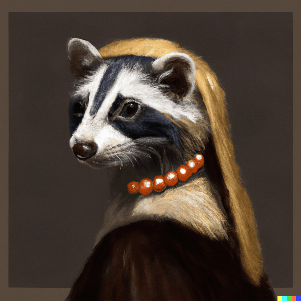 Fotograf Markus Mielek / Dortmund DALL·E 2023 01 03 08.43.41 digital art of a racoon like vermeers Girl With a Pearl Earring Eventfotografie,google cloud