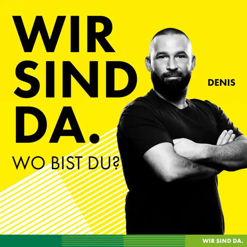 Die Werbekampagne für die EDG in Dortmund zeigt ein Portrait eines Mitarbeiters des Unternehmens, das der Werbefotograf Markus Mielek im Stil eines Fussballerportraits inszeniert hat